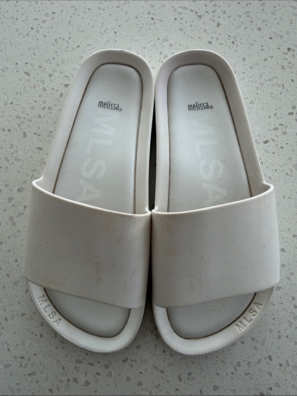 Melissa Off White Slide Sandals - Minimal Slip-On Rubber Slides